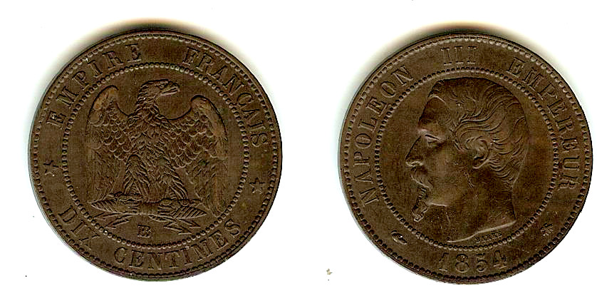 10 Centimes Napoléon III 1854BB EF+